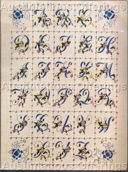 VINTAGE CANDLEWICKING KIT SCROLLING RIBBON ALPHABET