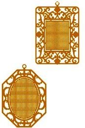 HARD TO FIND BRASS STITCHABLES CROSS STITCH ORNAMENTS W/ CHART EXPRESSIONS