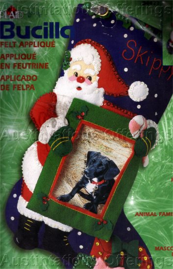 SANTA FELT APPLIQUE EMBROIDERY CHRISTMAS STOCKING KIT MY FAVORITE