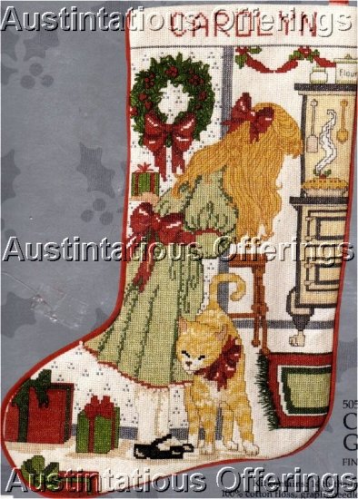 RARE GRANDMAS HELPER CROSS STITCH CHRISTMAS STOCKING KIT GRAMMAS HOUSE