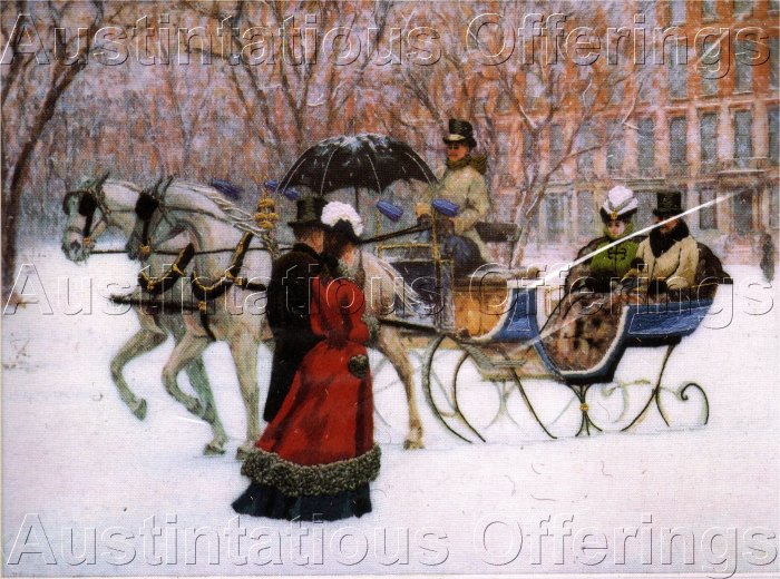 RARE MALEY VICTORIAN CREWEL EMBROIDERY KIT WINTER SLEIGH