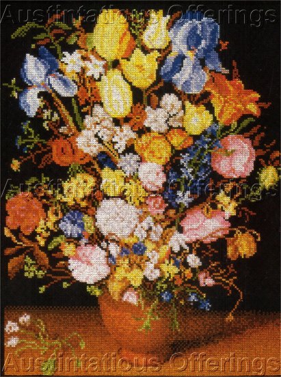 FINE ART REPRODUCTION BREUGEL CROSS STITCH KIT FLORAL VASE