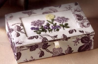 ANNA GRIFFIN SILK RIBBON BLUE ROSES KEEPSAKE TRINKET BOX EMBROIDERY KIT