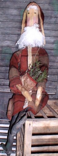 PRIMITIVE CHRISTMAS FOLK ART DOLL PATTERN CHART BACKWOODS SANTA