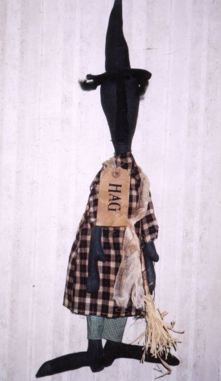 PRIMITIVE FOLK ART HALLOWEEN WITCH HAG DOLL PATTERN