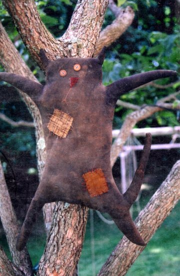 PRIMITIVE FOLK ART DOLL PATTERN SCARED STIFF HALLOWEEN BLACK CAT