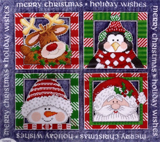 HOLIDAY WISHES DOOR GREETING CROSS STITCH KIT FELT BANNER