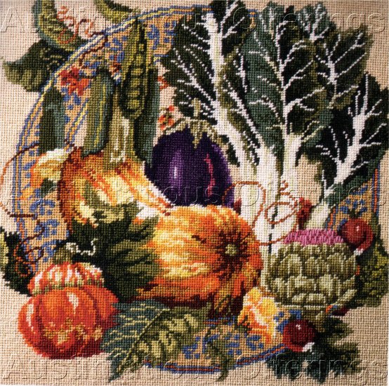 RARE BAATZ VEGETABLE STILL LIFE FALL SUMMER HARVEST NEEDLEPOINT KIT