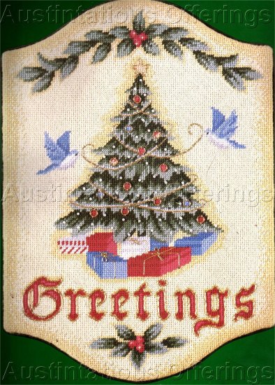 RARE WILLIAMS ANTIQUE HOLIDAY SEASON GREETINGS NEEDLEPOINT KIT MICHAEL LECLAIR