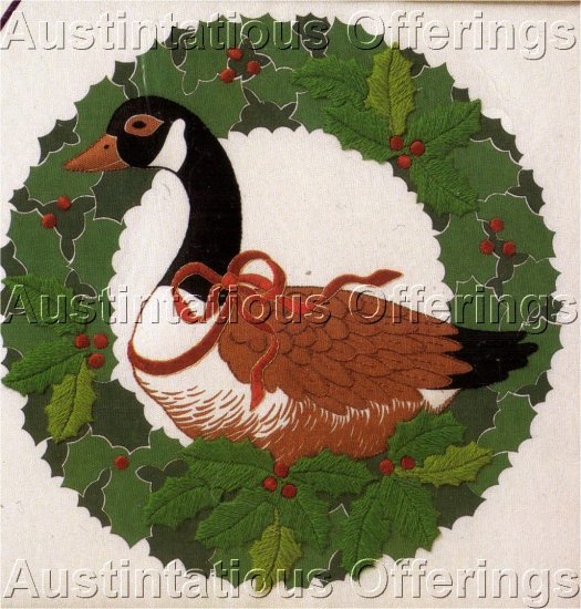 CHRISTMAS GOOSE SCULPTED CREWEL EMBROIDERY KIT