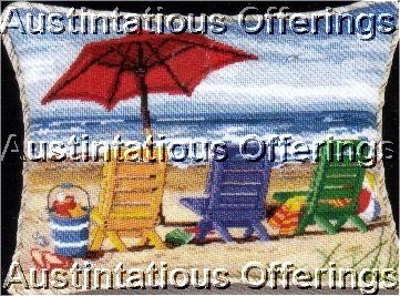 RARE WESTMORLAND BEACHSIDE NEEDLEPOINT PILLOW KIT SEASIDE RETREAT