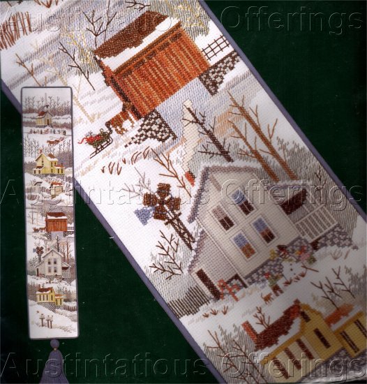 HARD TO FIND LU FULLER COUNTRY VILLAGE BELL PULL CROSS STITCH KIT