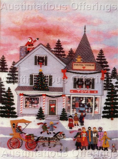 RARE PRIMITIVE FOLK ART JANE WOOSTER SCOTT CHRISTMAS EMBROIDERY KIT