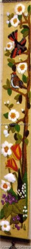 TRAILING FLORAL TREE OF LIFE BIRD SONG BELL PULL CREWEL EMBROIDERY KIT