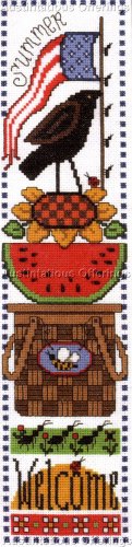 ICONIC SUMMER SAMPLER CROSS STITCH KIT WATERMELON SUNFLOWERS