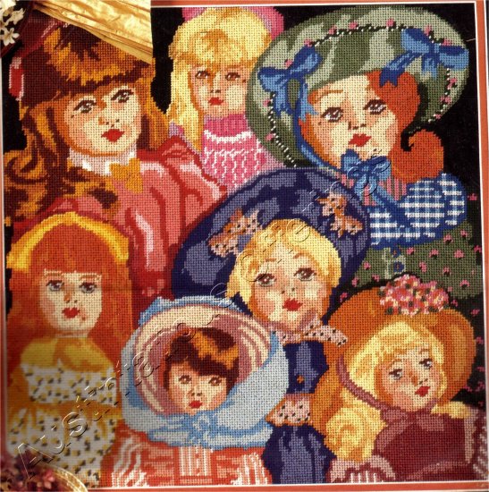 VINTAGE DOLL COLLECTOR NEEDLEPOINT KIT PORCELAIN DOLLS