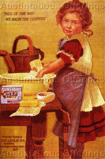 VINTAGE AD REPRODUCTION SUNLIGHT SOAP CREWEL EMBROIDERY KIT