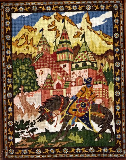 RARE GLENN MEDIEVAL RUSSIAN FAIRY TALE NEEDLEPOINT KIT BORIS ZVORYKIN ARTWORK