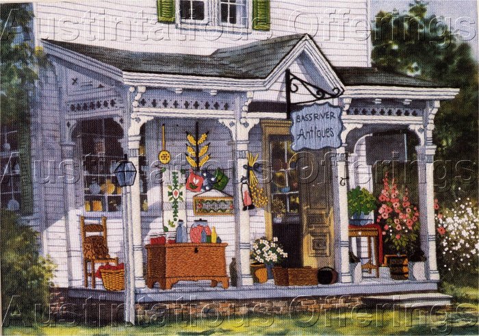 HARD TO FIND VILLAGE SHOP CREWEL EMBROIDERY KIT ANTIQUES SLOBODIAN