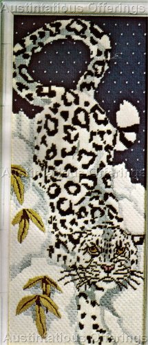 RARE BIG CAT TEXTURED NEEDLEPOINT KIT SNOWY MOUNTAIN LEOPARD