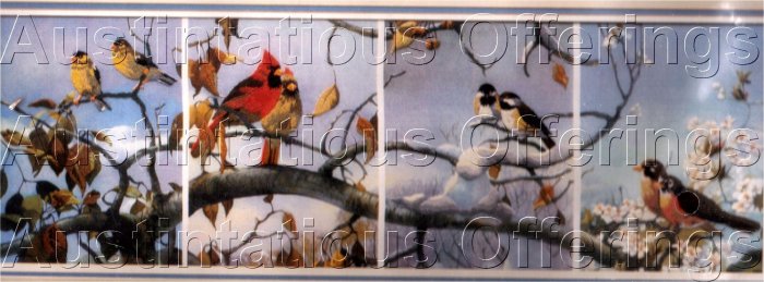 RARE MARIO FERNANDEZ WILDLIFE CREWEL EMBROIDERY KIT FOUR SEASONS BIRDS