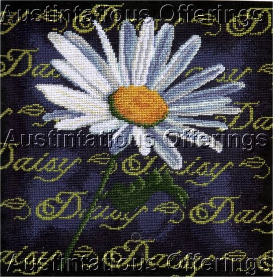 RARE DAISY SAMPLER NEEDLEPOINT PILLOW KIT SUMMER FLORAL