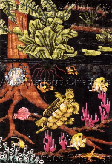 RARE TROPICAL WATERS CROSS STITCH KIT ABOVE AND BELOW SEA LEVEL!