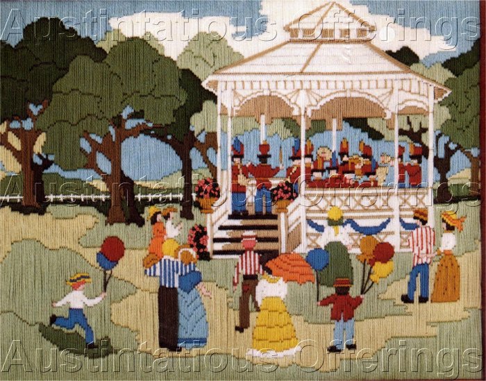 GOOD OLD SUMMERTIME LONGSTITCH NEEDLEPOINT KIT SOUSA BAND STYLE OUTDOOR CONCERT