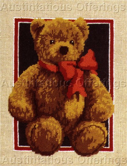 RARE REINARDY PORTRAIT STEIFF TEDDY BEAR NEEDLEPOINT KIT
