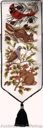 RARE WOODLAND CREATURES CHRISTMAS CREWEL EMBROIDERY KIT