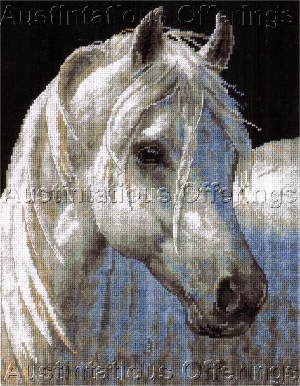 MAGNIFICENT STALLION PERSIS CLAYTON WEIRS NEEDLEPOINT KIT WHITE HORSE
