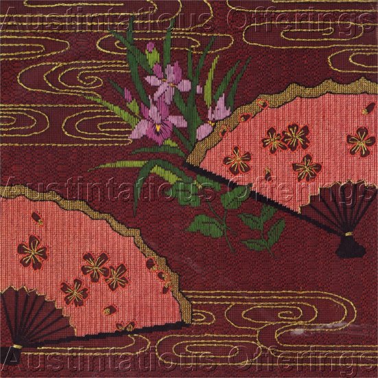 RARE ASIAN FANS TEXTURED NEEDLEPOINT KIT OPEN WORK