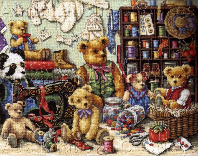 CRAFT ROOM TEDDY BEAR GOLD COLLECTION CROSS STITCH KIT TEDDIES & BUTTONS