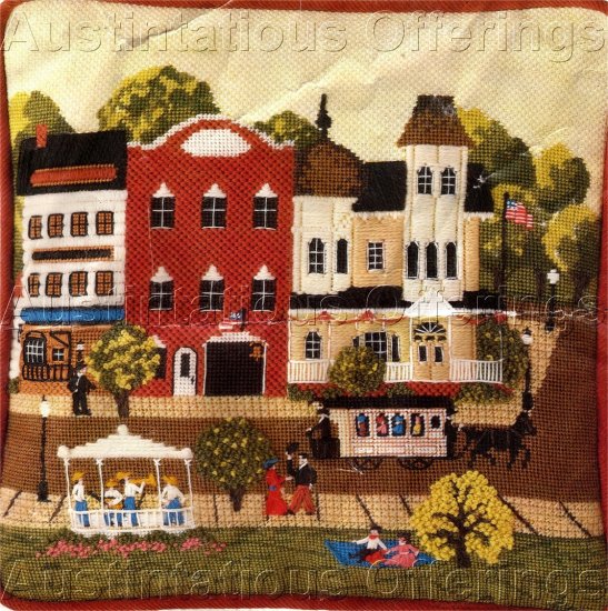 RARE KAATZ FOLK ART HOLIDAYSTREET NEEDLEPOINT KIT HOUSE