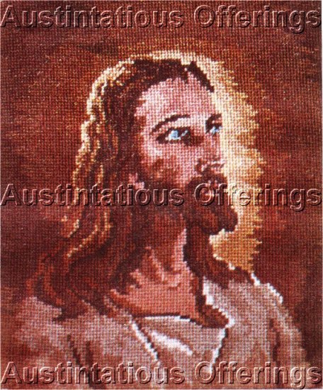 RARE INSPIRATIONAL JEAN MCINTOSH JESUS CHRIST WOOL NEEDLEPOINT PETIT POINT KIT