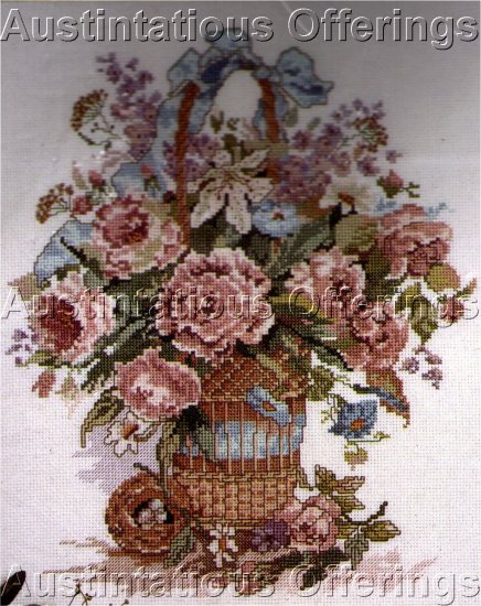 WYATT SPRING FLORAL BASKET CROSS STITCH KIT MOTHERS DAY FLOWER BASKET