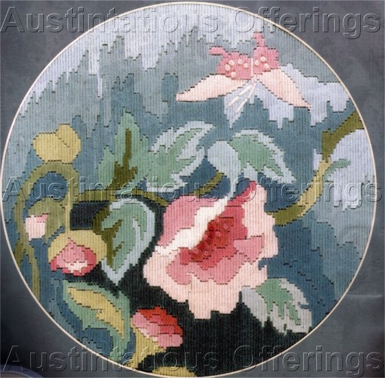 RARE ANCHOR WOOL FLORAL LONGSTITCH NEEDLEPOINT KIT PEONY BLOSSOM SEMCO