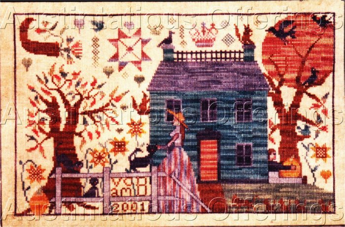 RARE BECKLIN EXAMPLARS FROM THE HEART CROSS STITCH SAMPLER KIT THE BLESSING SIGNED & NUMBERED