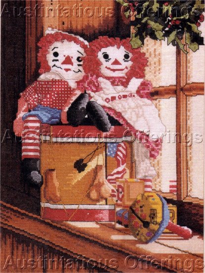 RARE STORYBOOK DOLL PAIR CROSS STITCH KIT RAGGEDY ANN & BROTHER RAGGEDY ANDY