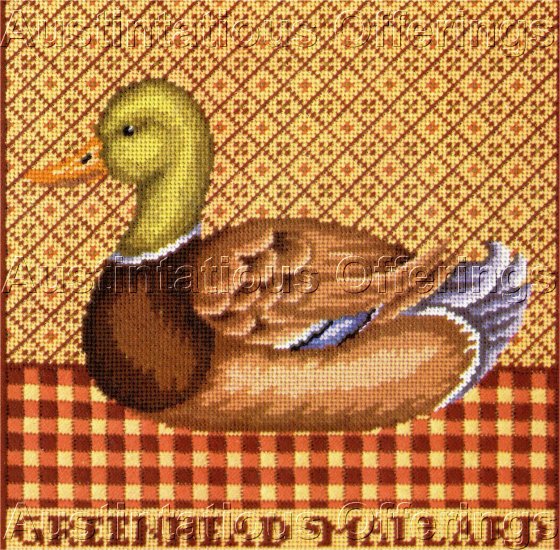 LECLAIR FOLK ART DUCK DECOY NEEDLEPOINT KIT GREEN HEADED MALLARD