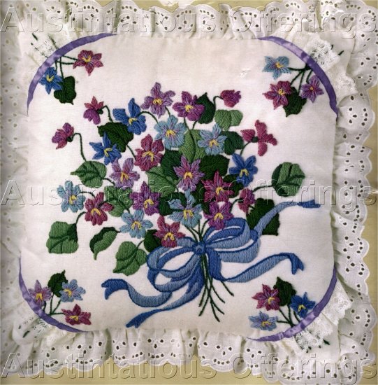 LONGSTITCH NEEDLEPOINT KIT VIOLET AND LILAC PILLOW