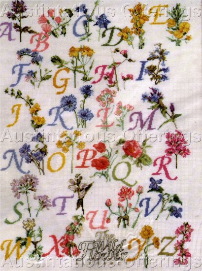 WILDFLOWER ALPHABET SAMPLER CROSS STITCH KIT