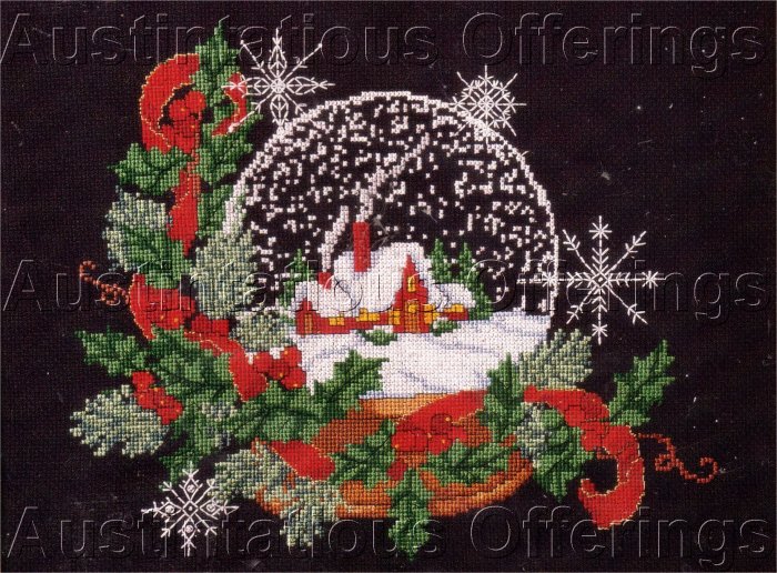 WINTER HOLIDAYS CHRISTMAS SNOWGLOBE CROSS STITCH KIT