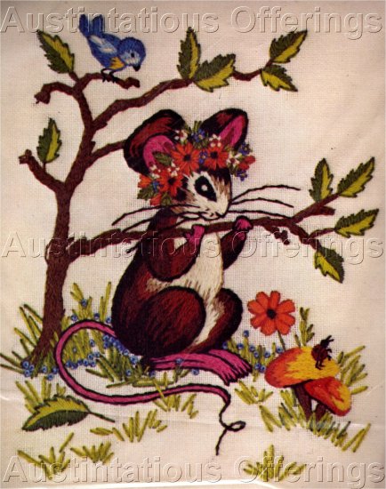 RARE VERES FAIRY TALE CREWEL EMBROIDERY KIT SUN BONNET MOUSE
