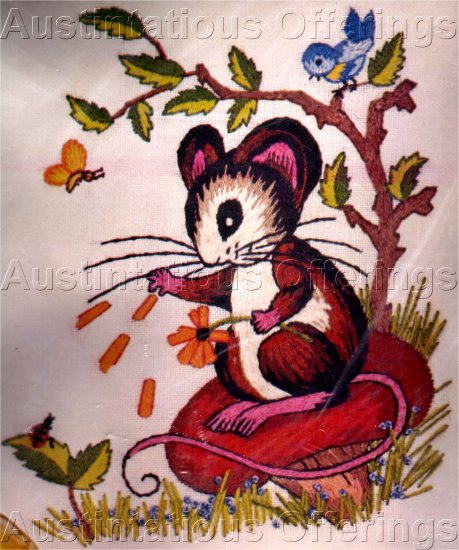 RARE VERES FAIRY TALE CREWEL EMBROIDERY KIT MR MOUSE