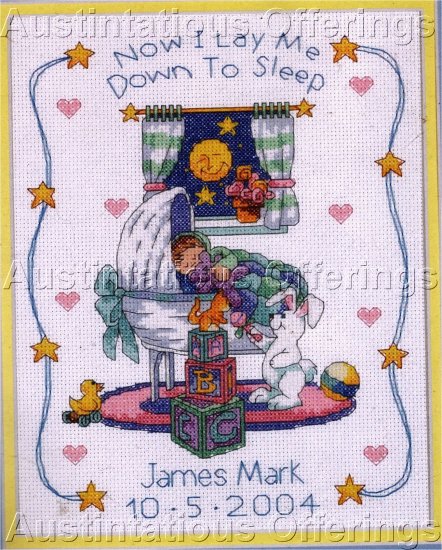 BEDTIME PRAYER BIRTH RECORD CROSS STITCH KIT