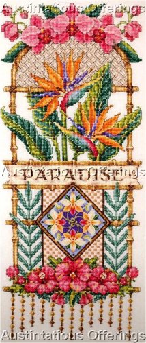 RARE ORTON BIRD OF PARADISE TROPICAL ORCHID CROSS STITCH KIT