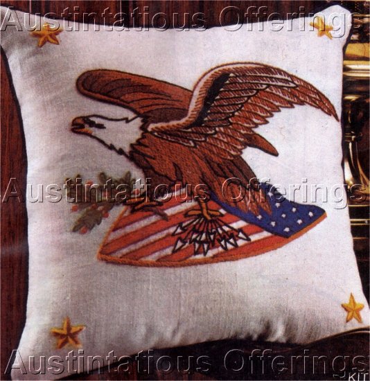 AMERICAN EAGLE PILLOW CREWEL EMBROIDERY KIT