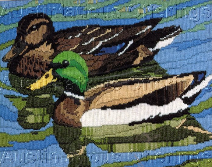 RARE REINARDY WATER FOWL LONGSTITCH NEEDLEPOINT KIT MALLARD DUCK PAIR