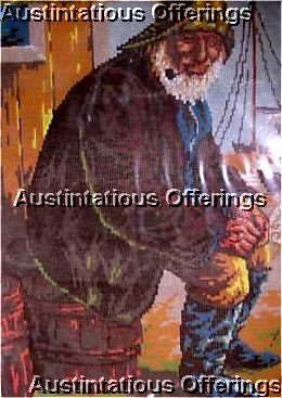 RARE FISHERMAN NAUTICAL NEEDLEPOINT KIT PENELOPE MESH MARITIME